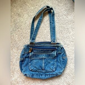 Vintage Denim Purse with multiple pockets